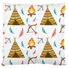 Cute Cartoon Native American Seamless Pattern Standard Flano Cushion Case (two Sides)