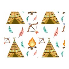 Cute Cartoon Native American Seamless Pattern Double Sided Flano Blanket (mini) 