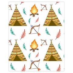 Cute Cartoon Native American Seamless Pattern Drawstring Bag (small)