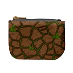 Cartoon brown stone grass seamless background texture pattern Mini Coin Purse Front