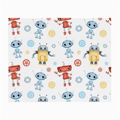 Cute Cartoon Robots Seamless Pattern Small Glasses Cloth (2 Sides) by BangZart