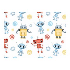 Cute Cartoon Robots Seamless Pattern Double Sided Flano Blanket (mini) 