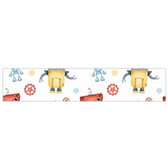 Cute Cartoon Robots Seamless Pattern Small Flano Scarf