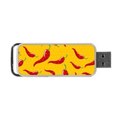 Chili Vegetable Pattern Background Portable Usb Flash (two Sides) by BangZart