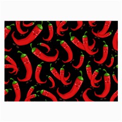 Seamless Vector Pattern Hot Red Chili Papper Black Background Large Glasses Cloth by BangZart