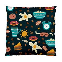 Seamless Pattern With Breakfast Symbols Morning Coffee Standard Cushion Case (two Sides) by BangZart