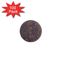 Seamless pattern gold floral ornament dark background fashionable textures golden luster 1  Mini Magnets (100 pack) 