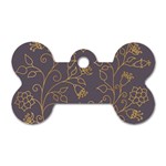 Seamless pattern gold floral ornament dark background fashionable textures golden luster Dog Tag Bone (Two Sides) Back