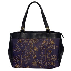 Seamless pattern gold floral ornament dark background fashionable textures golden luster Oversize Office Handbag