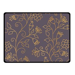 Seamless pattern gold floral ornament dark background fashionable textures golden luster Fleece Blanket (Small)