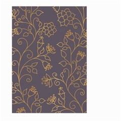 Seamless pattern gold floral ornament dark background fashionable textures golden luster Large Garden Flag (Two Sides)