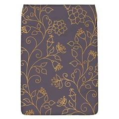 Seamless pattern gold floral ornament dark background fashionable textures golden luster Removable Flap Cover (L)