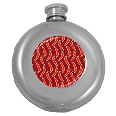 Chili Pattern Red Round Hip Flask (5 Oz) by BangZart