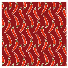 Chili Pattern Red Wooden Puzzle Square by BangZart