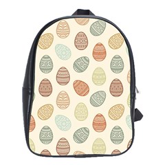 Seamless Pattern Colorful Easter Egg Flat Icons Painted Traditional Style School Bag (large)