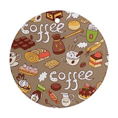 Vector Seamless Pattern With Doodle Coffee Equipment Ornament (round) by BangZart