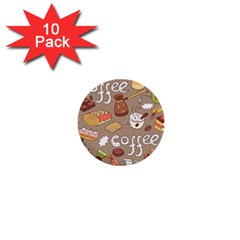 Vector seamless pattern with doodle coffee equipment 1  Mini Buttons (10 pack) 