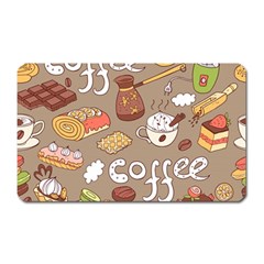 Vector seamless pattern with doodle coffee equipment Magnet (Rectangular)