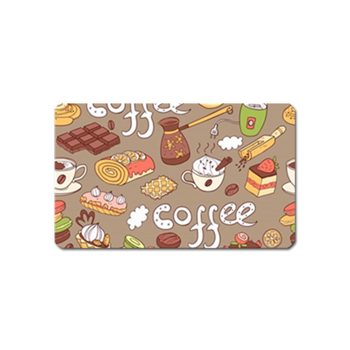 Vector seamless pattern with doodle coffee equipment Magnet (Name Card)