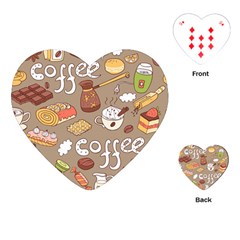 Vector seamless pattern with doodle coffee equipment Playing Cards Single Design (Heart)