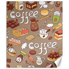 Vector seamless pattern with doodle coffee equipment Canvas 8  x 10 