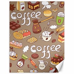 Vector seamless pattern with doodle coffee equipment Canvas 12  x 16 