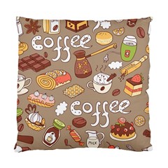 Vector seamless pattern with doodle coffee equipment Standard Cushion Case (Two Sides)