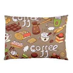 Vector seamless pattern with doodle coffee equipment Pillow Case