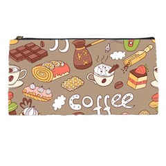 Vector seamless pattern with doodle coffee equipment Pencil Case