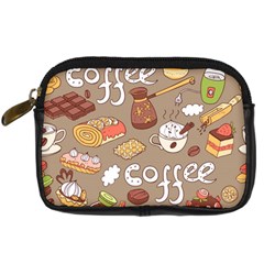 Vector Seamless Pattern With Doodle Coffee Equipment Digital Camera Leather Case by BangZart