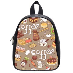 Vector seamless pattern with doodle coffee equipment School Bag (Small)