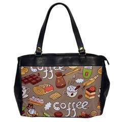 Vector seamless pattern with doodle coffee equipment Oversize Office Handbag