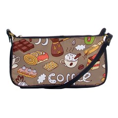 Vector Seamless Pattern With Doodle Coffee Equipment Shoulder Clutch Bag by BangZart