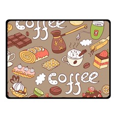 Vector seamless pattern with doodle coffee equipment Fleece Blanket (Small)