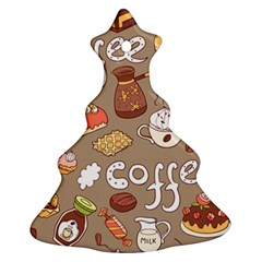 Vector seamless pattern with doodle coffee equipment Ornament (Christmas Tree) 