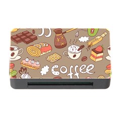 Vector seamless pattern with doodle coffee equipment Memory Card Reader with CF