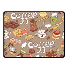 Vector Seamless Pattern With Doodle Coffee Equipment Double Sided Fleece Blanket (small) 