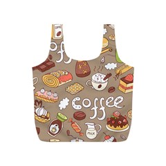 Vector Seamless Pattern With Doodle Coffee Equipment Full Print Recycle Bag (s)