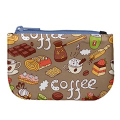 Vector Seamless Pattern With Doodle Coffee Equipment Large Coin Purse