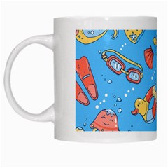 Hand Drawn Seamless Pattern Summer Time White Mugs by BangZart