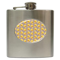 Yellow Mushroom Pattern Hip Flask (6 Oz) by BangZart