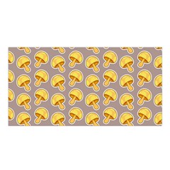 Yellow Mushroom Pattern Satin Shawl