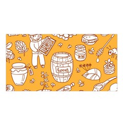 Vector Honey Element Doodle Seamless Pattern With Beehive Beeke Satin Shawl