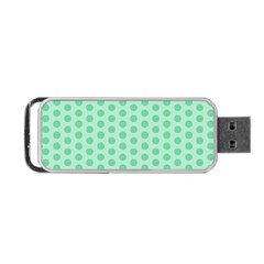 Polka Dots Mint Green, Pastel Colors, Retro, Vintage Pattern Portable Usb Flash (two Sides) by Casemiro