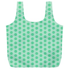 Polka Dots Mint Green, Pastel Colors, Retro, Vintage Pattern Full Print Recycle Bag (xl)