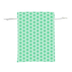 Polka Dots Mint Green, Pastel Colors, Retro, Vintage Pattern Lightweight Drawstring Pouch (l)