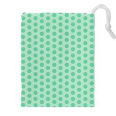 Polka Dots Mint Green, Pastel Colors, Retro, Vintage Pattern Drawstring Pouch (5xl)