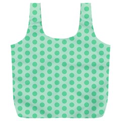 Polka Dots Mint Green, Pastel Colors, Retro, Vintage Pattern Full Print Recycle Bag (xxl)