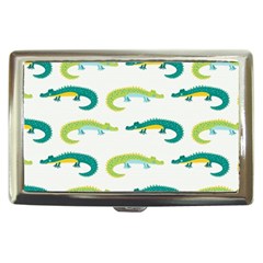 Cute Cartoon Alligator Kids Seamless Pattern With Green Nahd Drawn Crocodiles Cigarette Money Case by BangZart