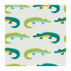 Cute Cartoon Alligator Kids Seamless Pattern With Green Nahd Drawn Crocodiles Medium Glasses Cloth by BangZart